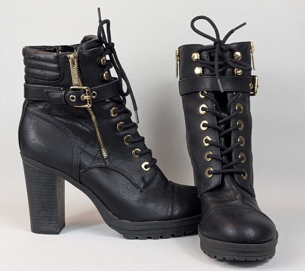 G by GUESS Boots Womens 9 M Combat Chunky Block Heel Platform Chic City